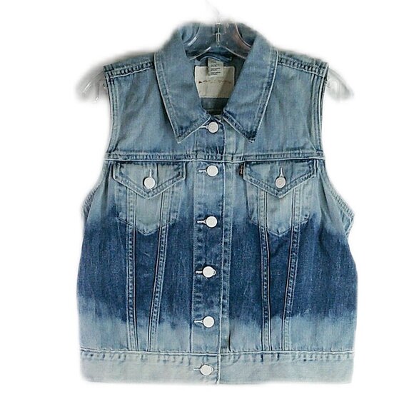 Levi's - Blue Sleeveless Denim Vest - Size Large - Picture 1 of 5